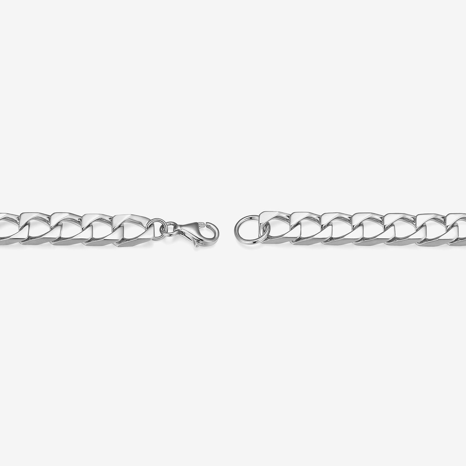 Mens Sterling Silver 8 1/2 Inch Solid Link Round Id Bracelet