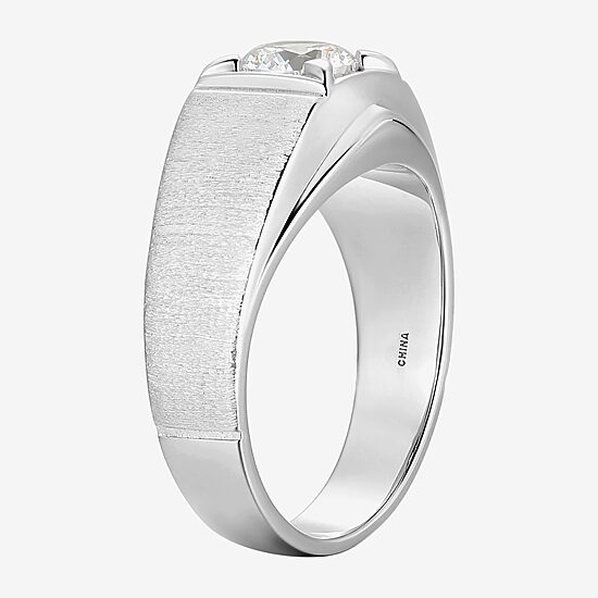Mens 1 3/4 CT. T.W. Cubic Zirconia Sterling Silver Round Solitaire Fashion Ring