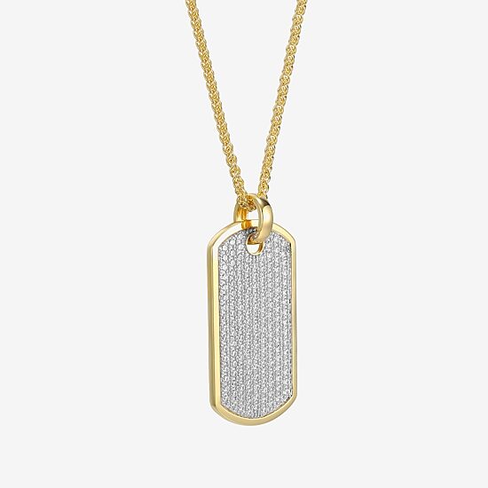 Mens 3 3/4 CT. T.W. Cubic Zirconia 18K Gold Over Silver Round 22 Inch Pendant Necklace