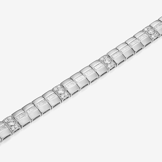 Mens Sterling Silver Solid Round 8 1/2 Inch Link Bracelet