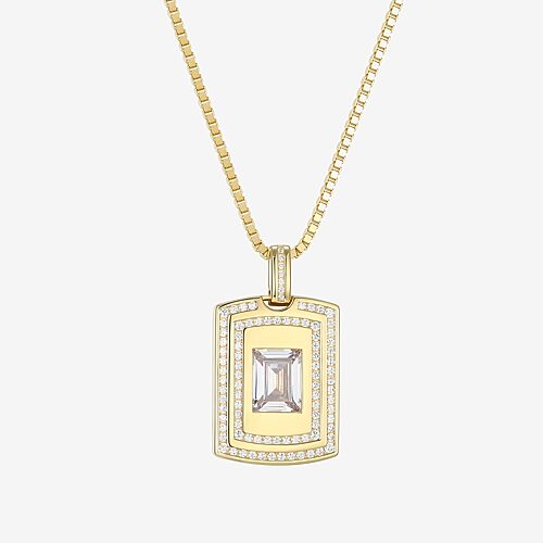 Mens 4 3/4 CT. T.W. Cubic Zirconia 18K Gold Over Silver Round 24 Inch Pendant Necklace, 22