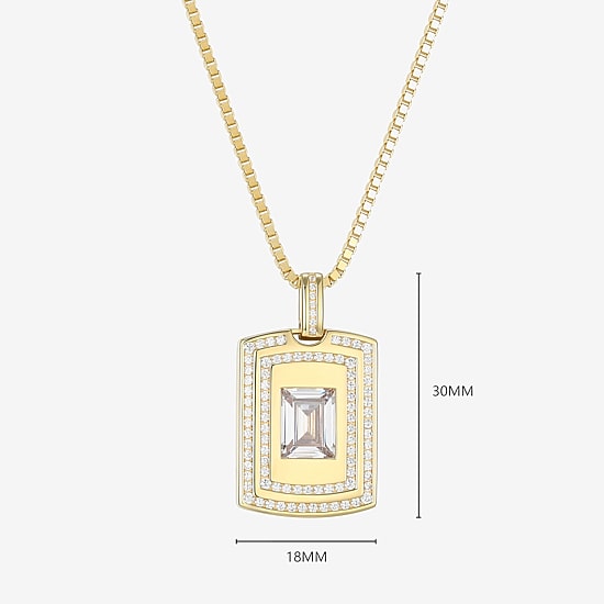 Mens 4 3/4 CT. T.W. Cubic Zirconia 18K Gold Over Silver Round 24 Inch Pendant Necklace