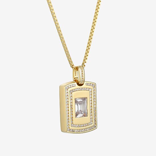 Mens 4 3/4 CT. T.W. Cubic Zirconia 18K Gold Over Silver Round 24 Inch Pendant Necklace