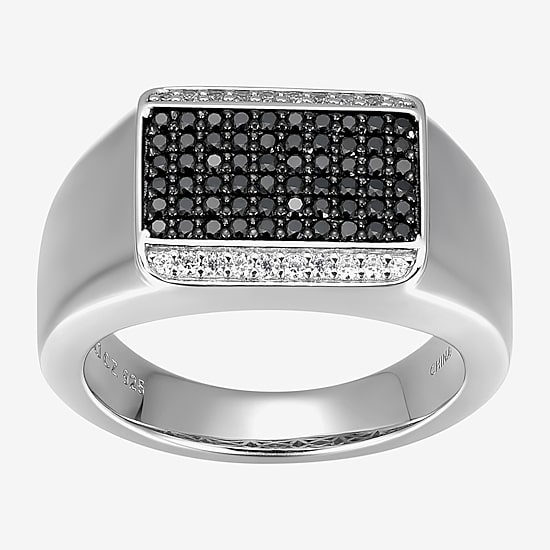 Mens 1 1/5 CT. T.W. Simulated Cubic Zirconia Sterling Silver Round Fashion Ring