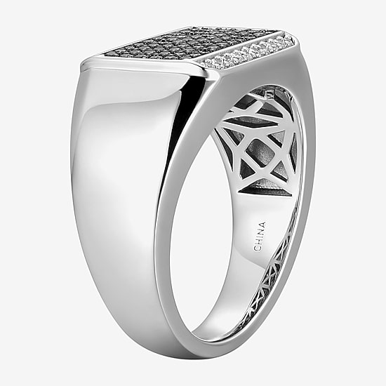 Mens 1 1/5 CT. T.W. Simulated Cubic Zirconia Sterling Silver Round Fashion Ring