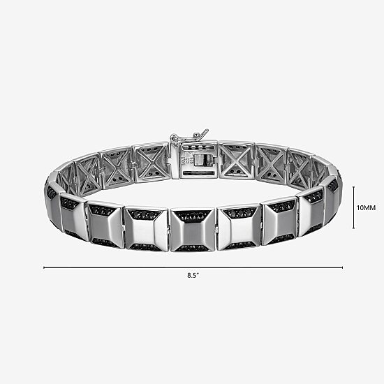 Mens Sterling Silver Solid Round 8 1/2 Inch Link Bracelet