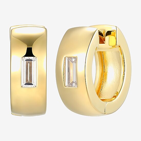 Mens 5/8 CT. T.W. Cubic Zirconia 18K Gold Over Silver 15.1mm Hoop Earrings