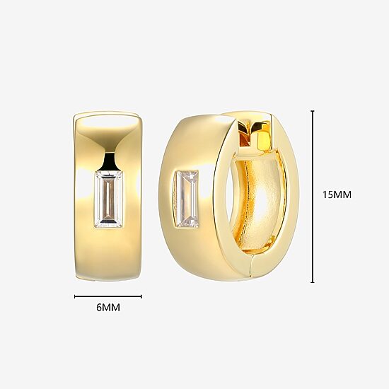 Mens 5/8 CT. T.W. Cubic Zirconia 18K Gold Over Silver 15.1mm Hoop Earrings