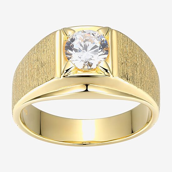 Mens 1 3/4 CT. T.W. Cubic Zirconia 18K Gold Over Silver Round Solitaire Fashion Ring