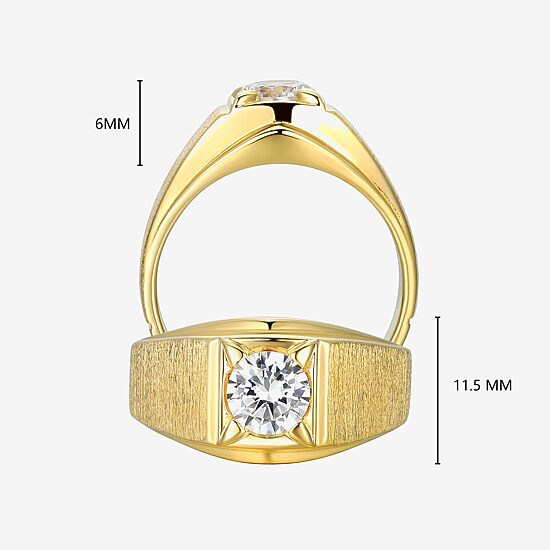 Mens 1 3/4 CT. T.W. Cubic Zirconia 18K Gold Over Silver Round Solitaire Fashion Ring