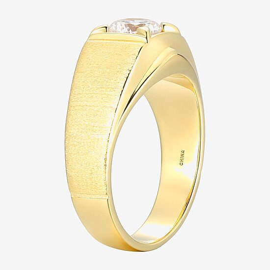 Mens 1 3/4 CT. T.W. Cubic Zirconia 18K Gold Over Silver Round Solitaire Fashion Ring