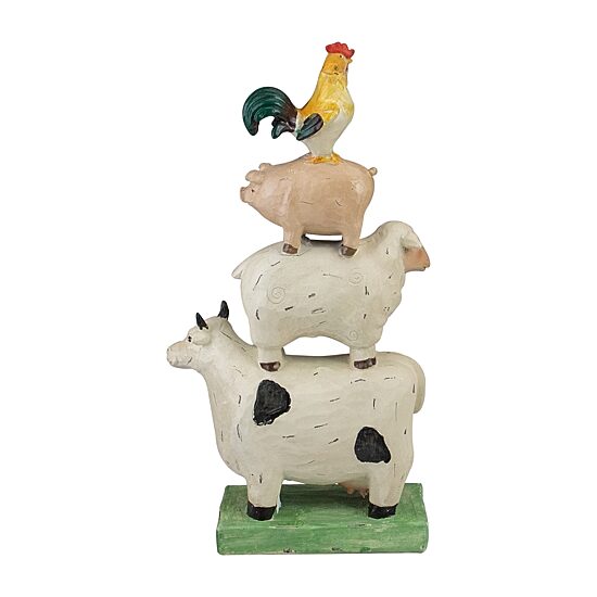 Northlight 11.5in Stacked Farm Animals Yard Art
