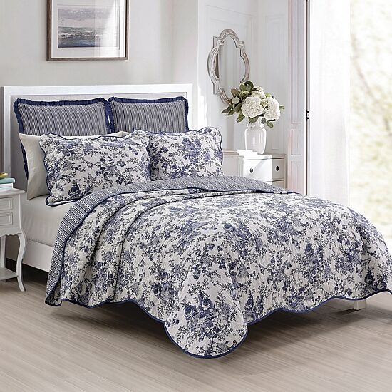 Laurel Manor Toile Garden Cotton Quilt