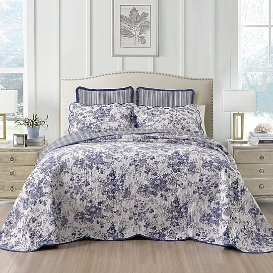 Laurel Manor Toile Garden Cotton Bedspread