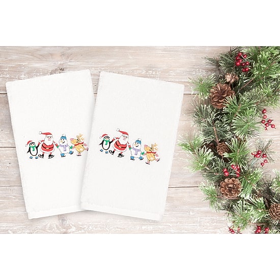 Linum Home Textiles Xmas Skating Party 2-pc. Hand Towel