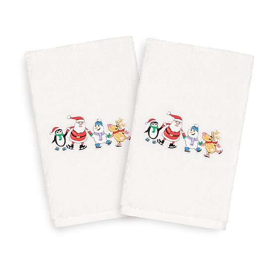 Linum Home Textiles Xmas Skating Party 2-pc. Hand Towel