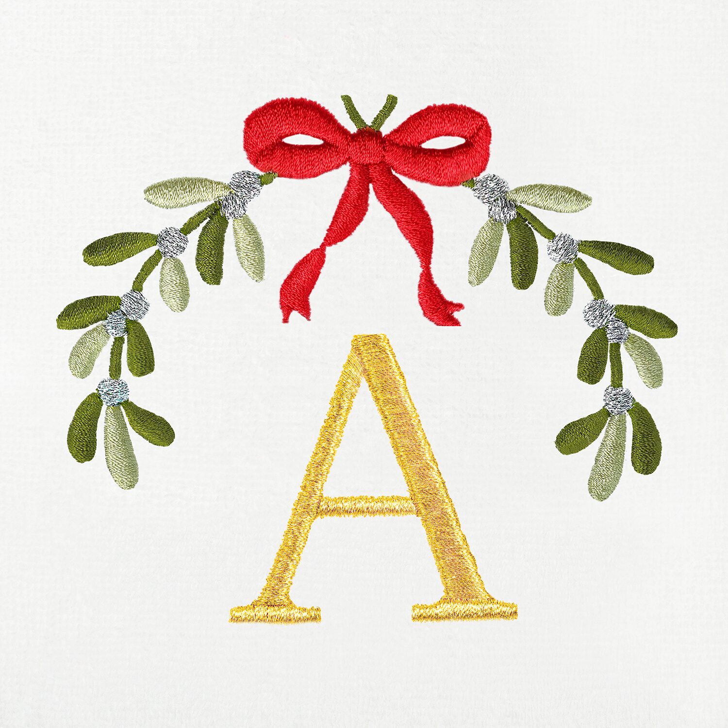 Linum Home Textiles Mistletoe Monogram 2-pc. Hand Towel