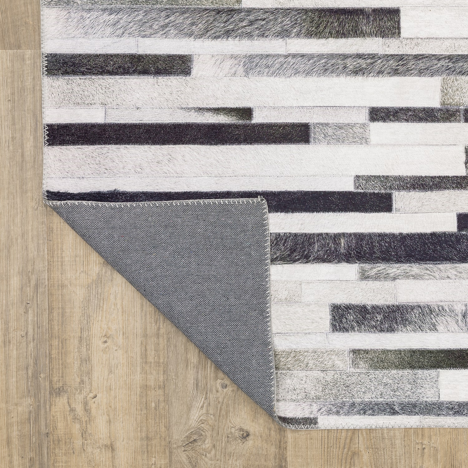 Covington Home Marcel Faux Hide Geo Stripes 24"X96" Indoor Rectangular Runner