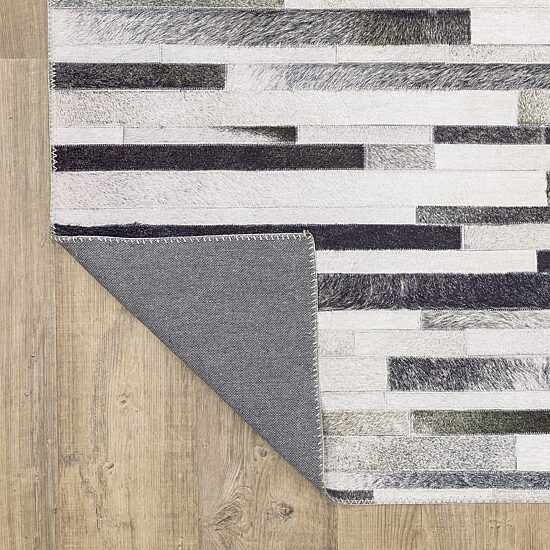 Covington Home Marcel Faux Hide Geo Stripes 24"X96" Indoor Rectangular Runner