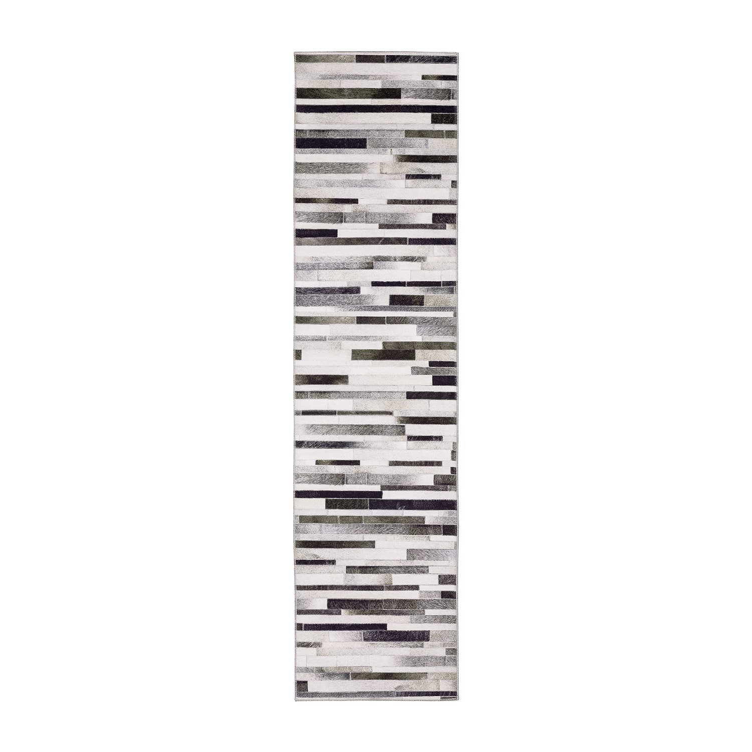 Covington Home Marcel Faux Hide Geo Stripes 24"X96" Indoor Rectangular Runner