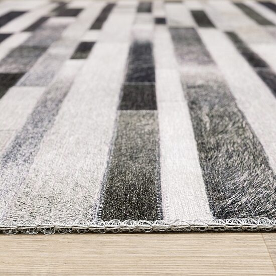 Covington Home Marcel Faux Hide Geo Stripes 24"X96" Indoor Rectangular Runner