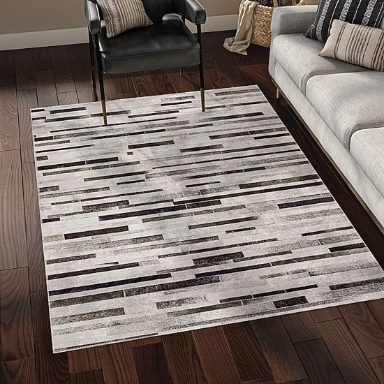 Covington Home Marcel Faux Hide Geo Stripes Indoor Rectangular Area Rug