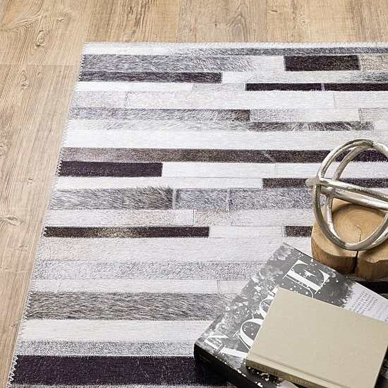 Covington Home Marcel Faux Hide Geo Stripes Indoor Rectangular Area Rug