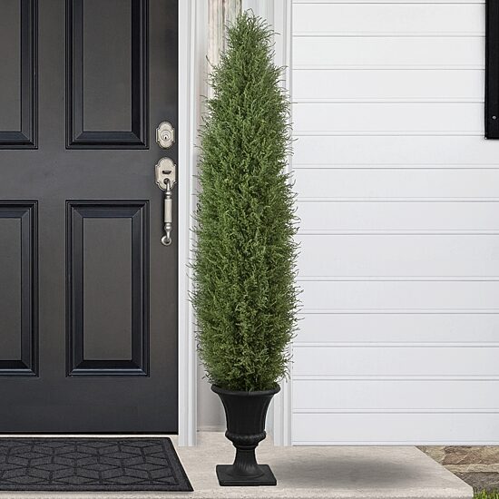 Northlight 5ft Real Touch™ Cedar Pine Arborvitae In Urn Style Pot Artificial Tree