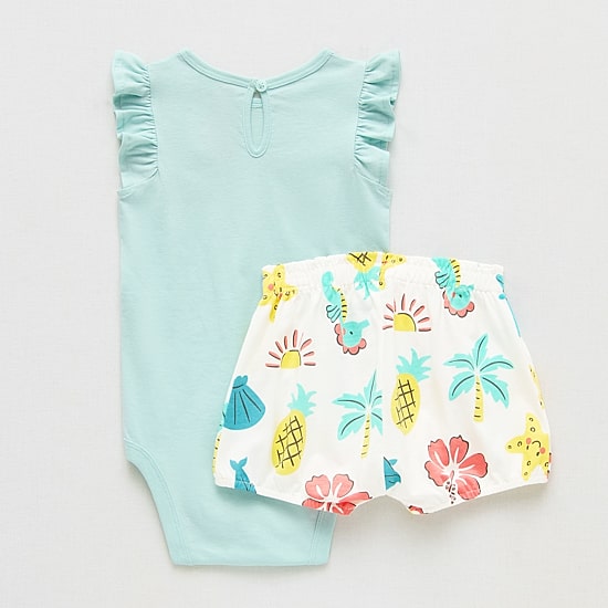 Okie Dokie Baby Girls Jersey 2-pc. Short Set