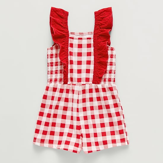 Okie Dokie Toddler & Little Girls Sleeveless Gingham Romper