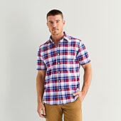 U.S. Polo Assn. Plaid Mens Short Sleeve Classic Fit Stretch Fabric Button-Down Shirt