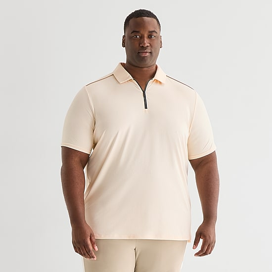 Shaquille O'Neal XLG™ Active Piped Big and Tall Mens Short Sleeve Polo Shirt