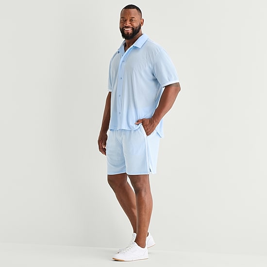 Shaquille O'Neal XLG™ Active Taped Mens 8" Mid Rise Big and Tall Moisture Wicking Workout Shorts