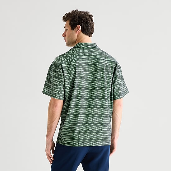 J. Ferrar Geo Mens Short Sleeve Regular Fit Button-Down Shirt