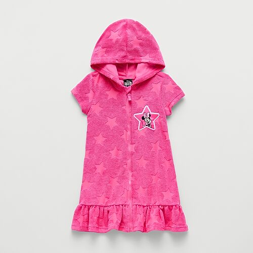 Disney Collection Little & Big Kid Girls Minnie Mouse Knit Dress Swimsuit Cover-Up, 3, Pink