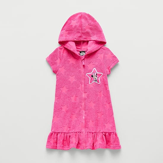 Disney Collection Little & Big Kid Girls Minnie Mouse Knit Dress Swimsuit Cover-Up