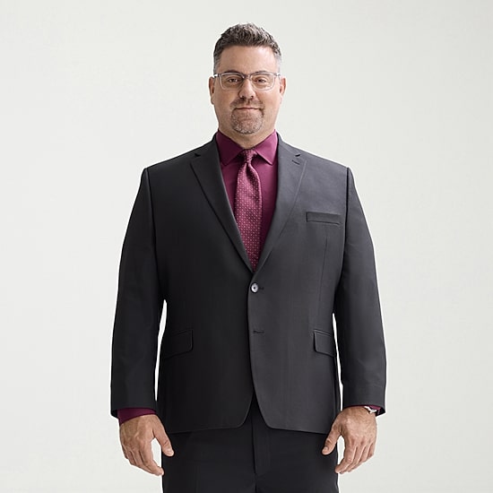 Shaquille O'Neal XLG™ Mens Stretch Fabric Classic Fit Big and Tall Suit Jacket