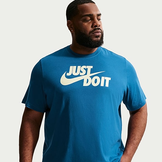 Nike Just Do It Mens Crew Neck Short Sleeve Classic Fit Big and Tall Graphic T-Shirt