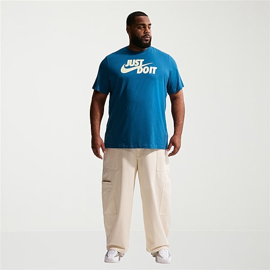Nike Just Do It Mens Crew Neck Short Sleeve Classic Fit Big and Tall Graphic T-Shirt