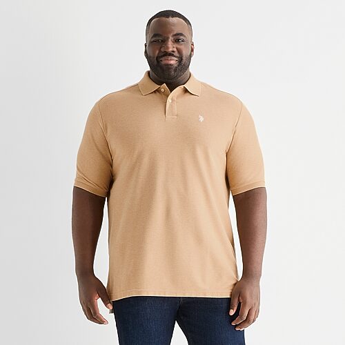U.S. Polo Assn. Ultimate Pique Big and Tall Mens Classic Fit Short Sleeve Polo Shirt, 3x-large, Beige