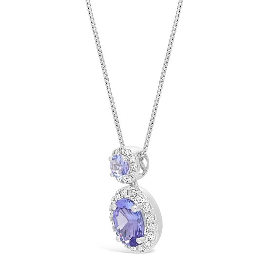 Womens 1/6 CT. T.W. Genuine Blue Tanzanite 10K Gold 18 Inch Pendant Necklace