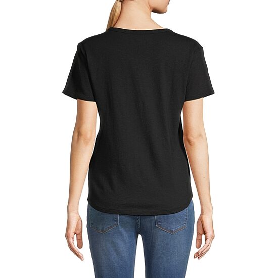 a.n.a Womens Round Neck Short Sleeve T-Shirt