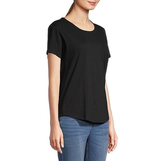 a.n.a Womens Round Neck Short Sleeve T-Shirt