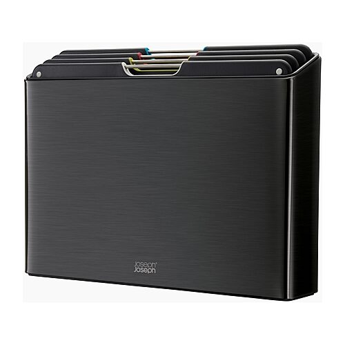 Joseph Joseph Folio Stainless Steel 4-Pc. Chopping Board Set in Case - Black