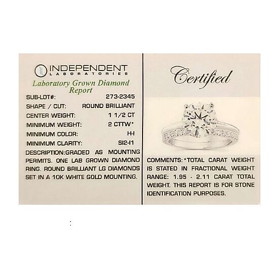 2  CT. T.W. Lab-Grown (F / VS2) Diamond Round Solitaire Bridal Set in 10K or 14K Gold