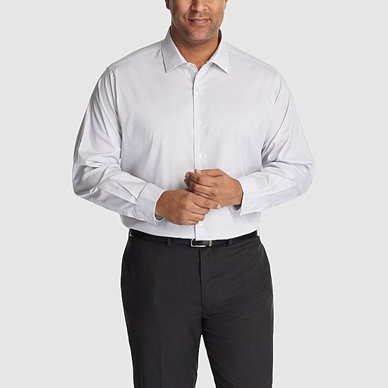 Van Heusen Big And Tall Comfort Performance Mens Classic Fit Stretch Fabric Wrinkle Free Long Sleeve Dress Shirt