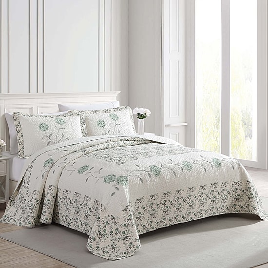 Beatrice Home Fashions Carnation Embroidered Pillow Sham