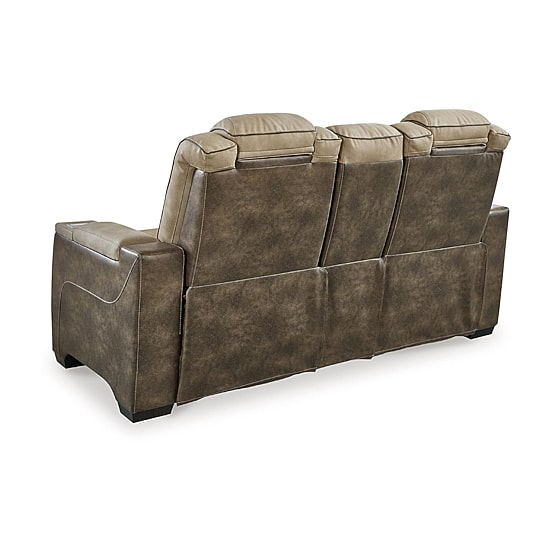 Signature Design By Ashley® Next-Gen DuraPella Dual Power Reclining Track Arm Loveseat with Console