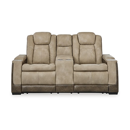 Signature Design By Ashley® Next-Gen DuraPella Dual Power Reclining Track Arm Loveseat with Console