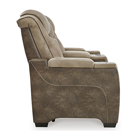 Signature Design By Ashley® Next-Gen DuraPella Dual Power Reclining Track Arm Loveseat with Console